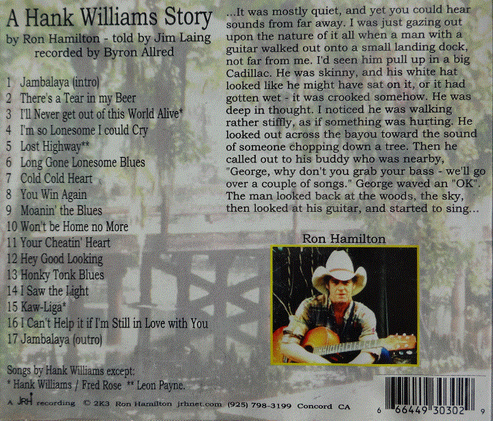 On the Bayou - a hank williams story tribute